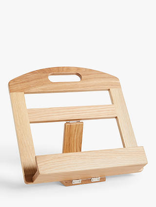 John Lewis Oak Wood Folding & Adjustable Cookbook Stand, Natural