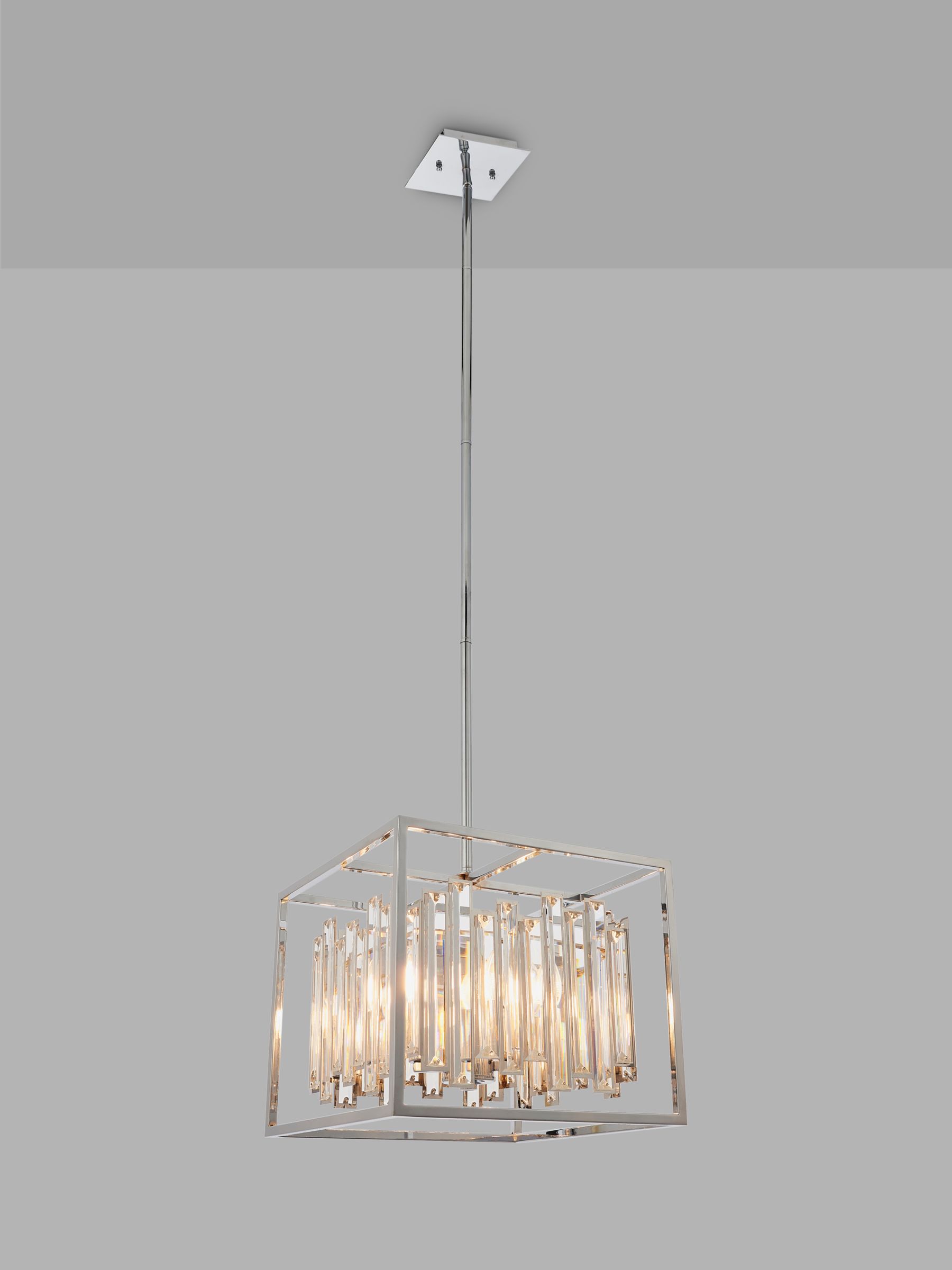 Photo of Bay lighting libby crystal ceiling 4 light pendant clear/chrome