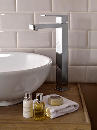 Abode Fervour Tall Deck Mounted Monobloc Bathroom Basin Mixer Tap, Chrome