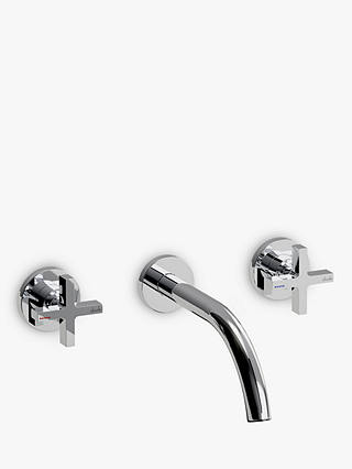 Abode Serenitie Wall Mounted 3 Hole Bathroom Basin Mixer Tap, Chrome