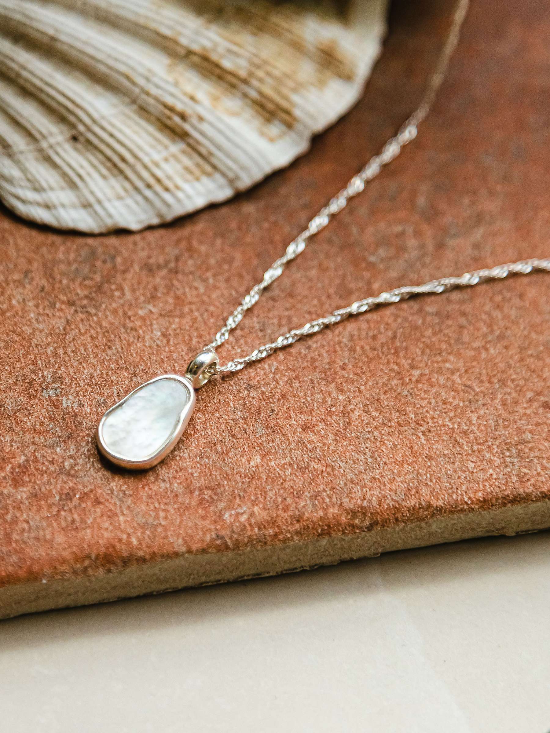 Buy Daisy London Mother of Pearl Pendant Necklace, Silver Online at johnlewis.com