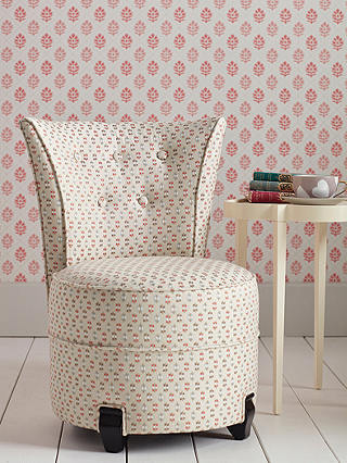 Nina Campbell Biron Furnishing Fabric, Coral/Aqua/Beige
