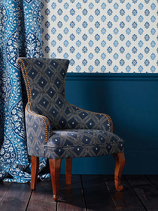 Nina Campbell Marguerite Furnishing Fabric, Indigo/Blue