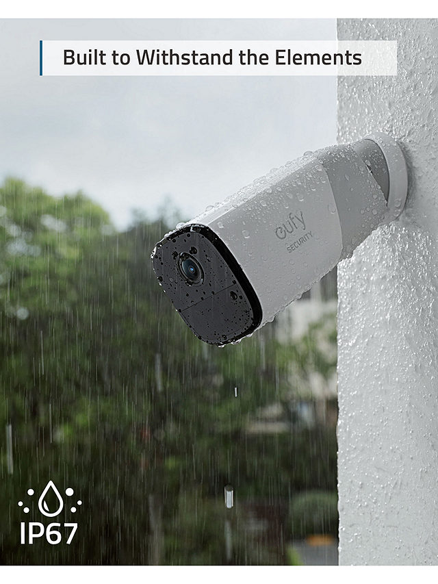 eufy eufyCam 2 Pro Wireless Smart Security System with Three 2K Indoor or Outdoor Cameras, White