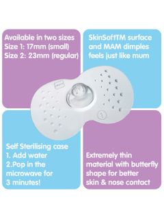 Mam - 2Pk Breastfeeding Nipple Shields, 23mm