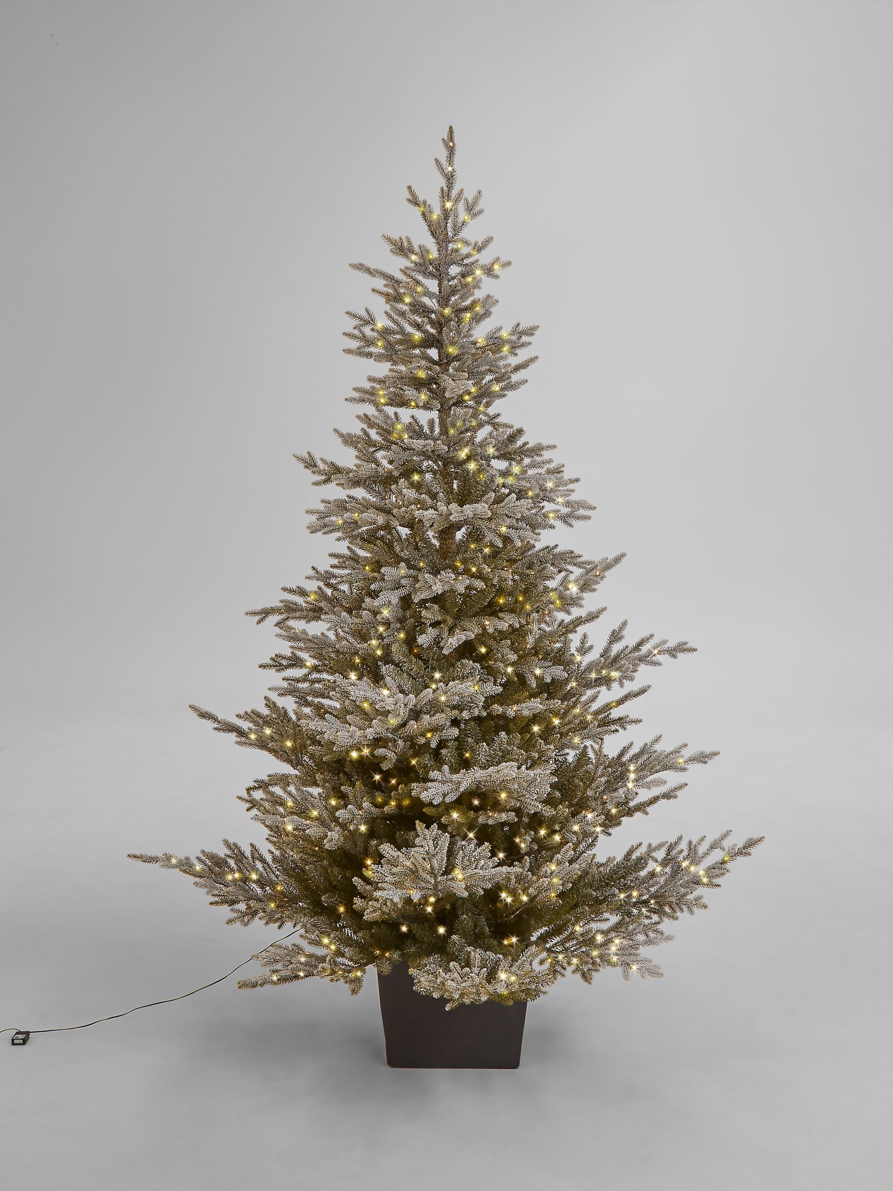 John Lewis amp Partners Cotswold Snowy Potted Pre lit Christmas Tree 7ft