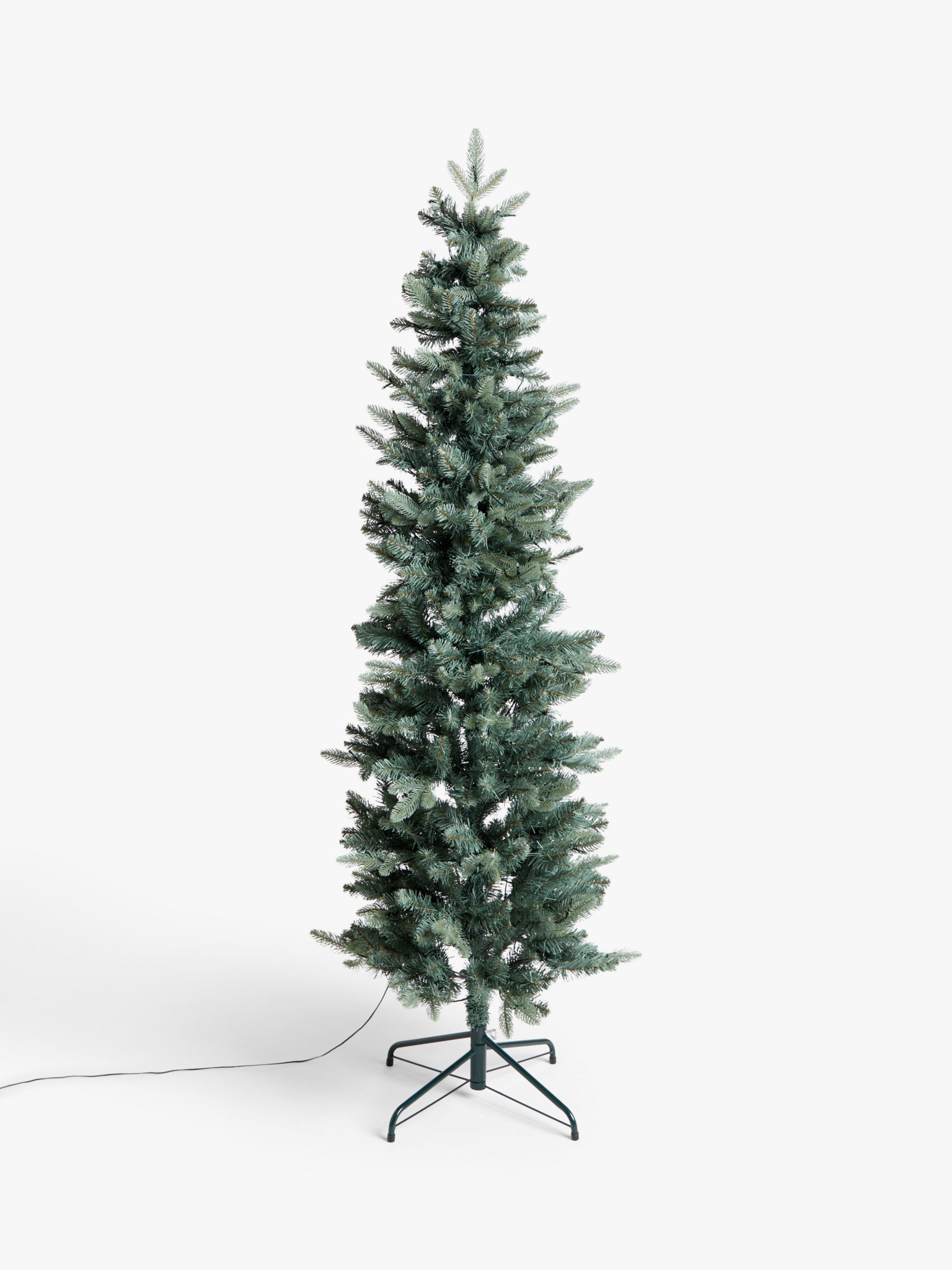 John Lewis & Partners Slimline Blue Spruce Pre-Lit Christmas Tree, 6Ft