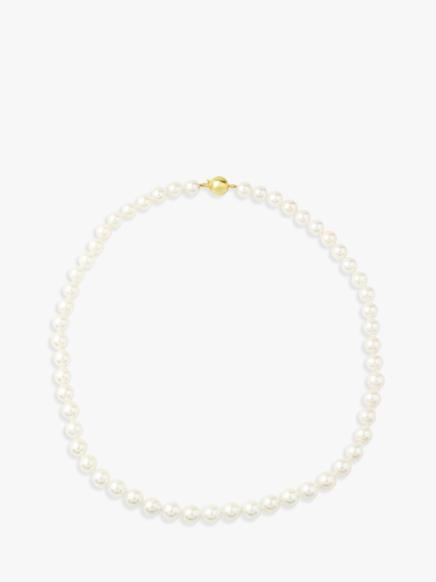 Buy A B Davis Akoya Cultured Pearl Necklace, White/Gold Online at johnlewis.com