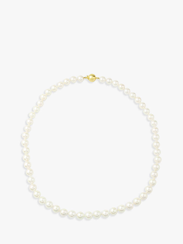 A B Davis Akoya Cultured Pearl Necklace, White/Gold at John Lewis ...