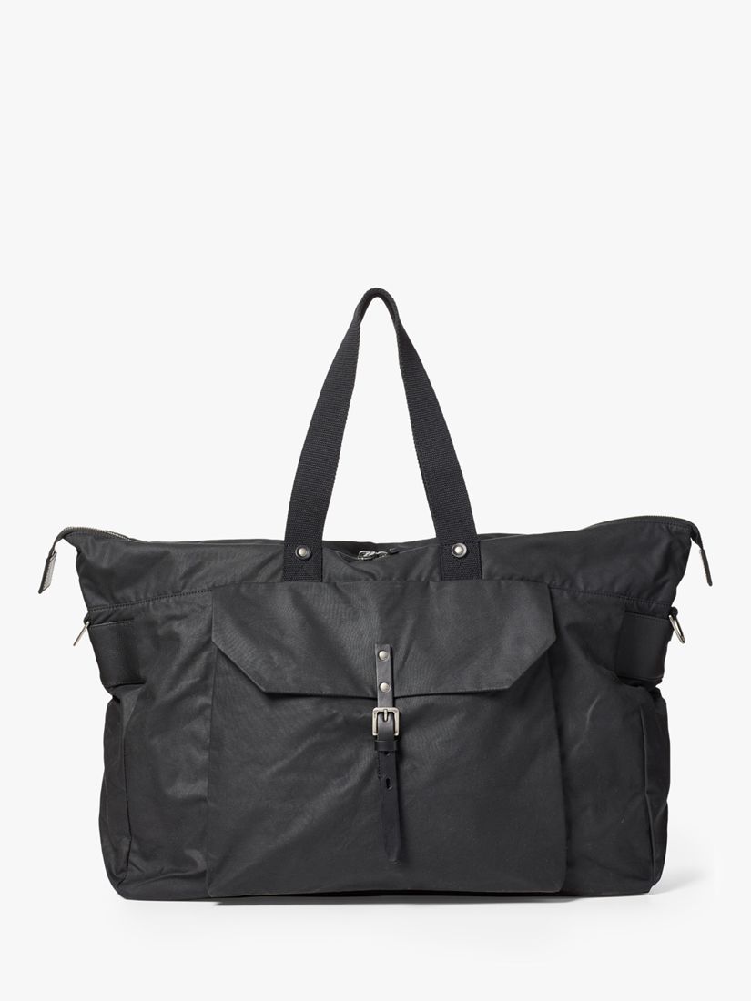 Ally Capellino Freddie Waxed Cotton Holdall, Black at John Lewis & Partners