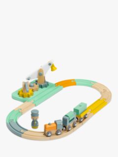 John Lewis My First Wooden Train Set, 17 Pieces