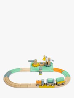 John Lewis My First Wooden Train Set, 17 Pieces