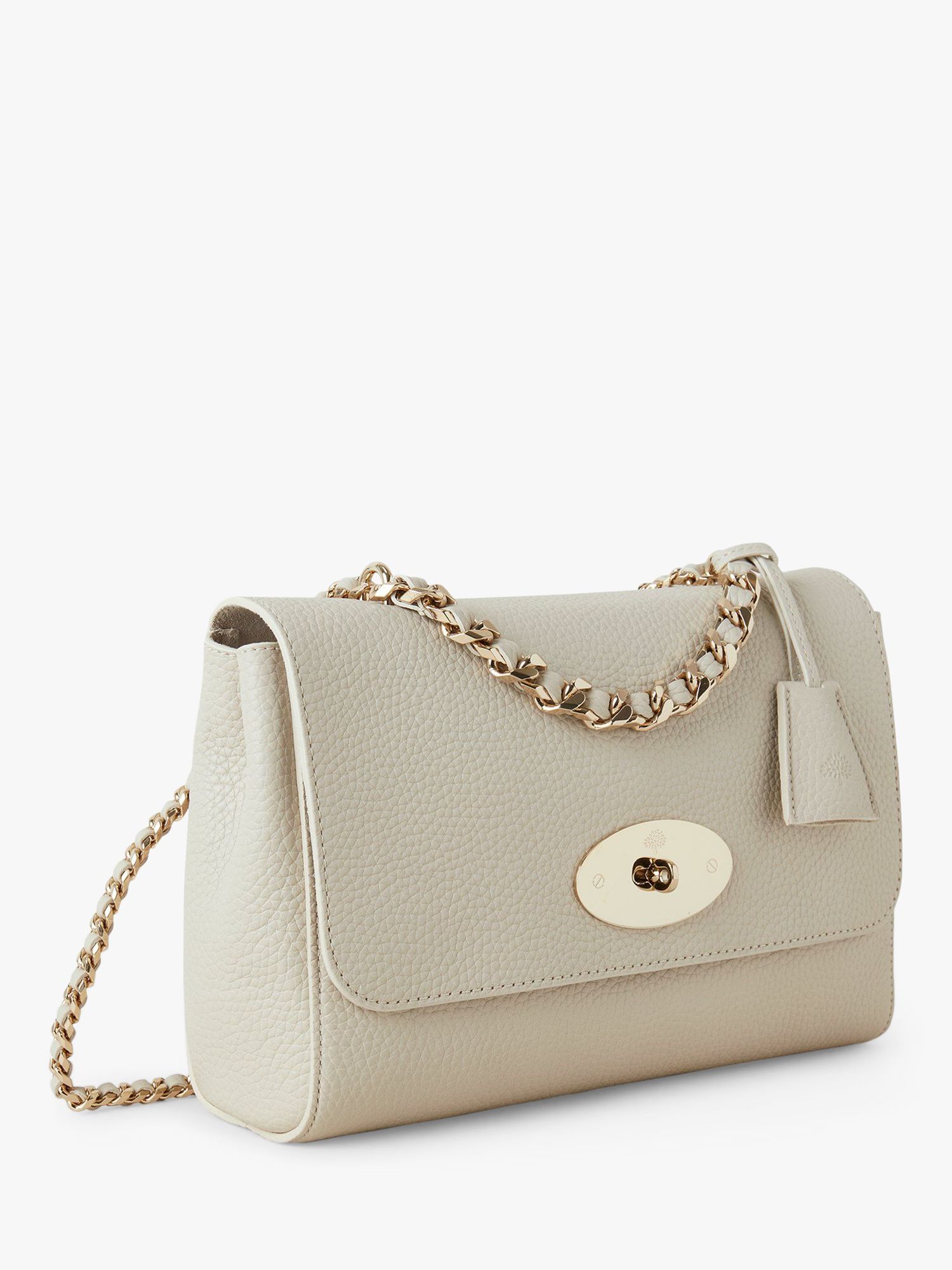 Mulberry Medium Lily Heavy Grain Leather Top Handle Bag, Chalk at John ...