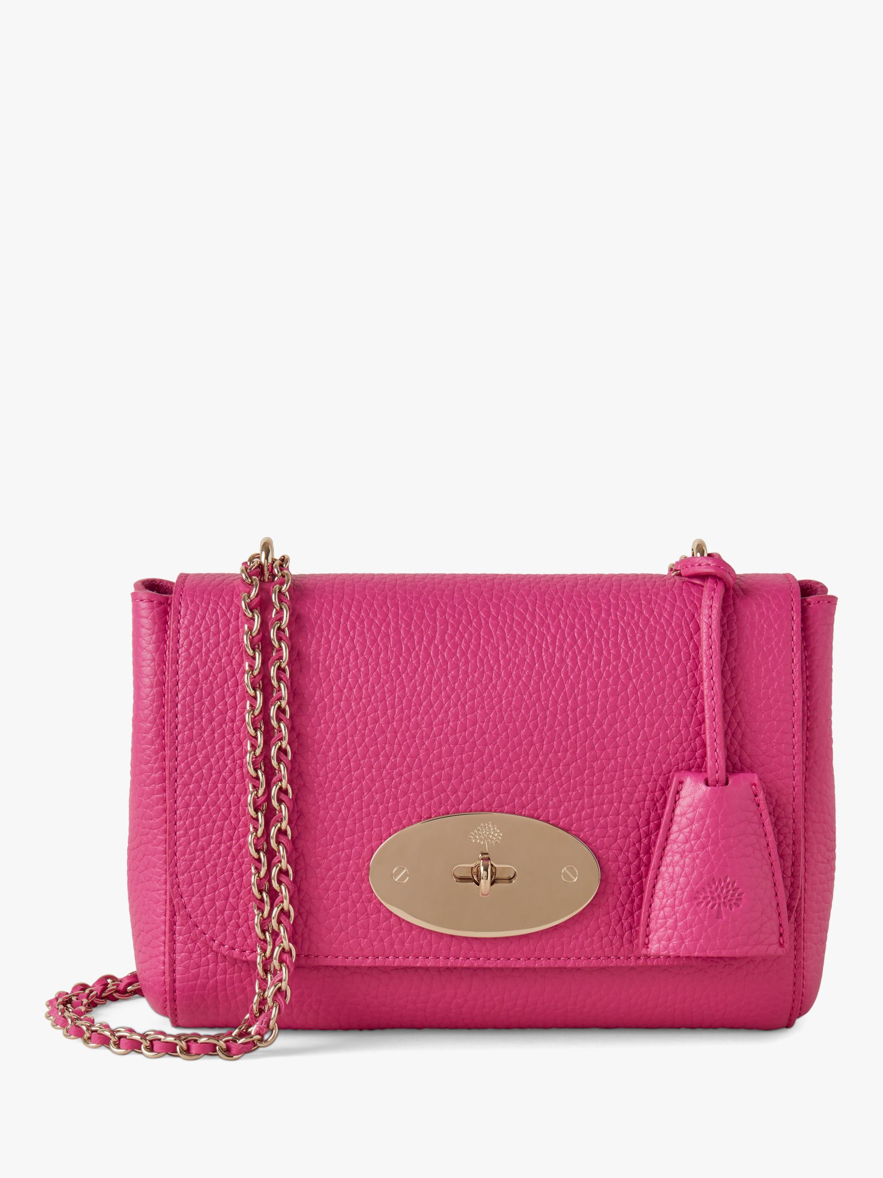 Mulberry Lily Heavy Grain Leather Shoulder Bag, Mulberry Pink