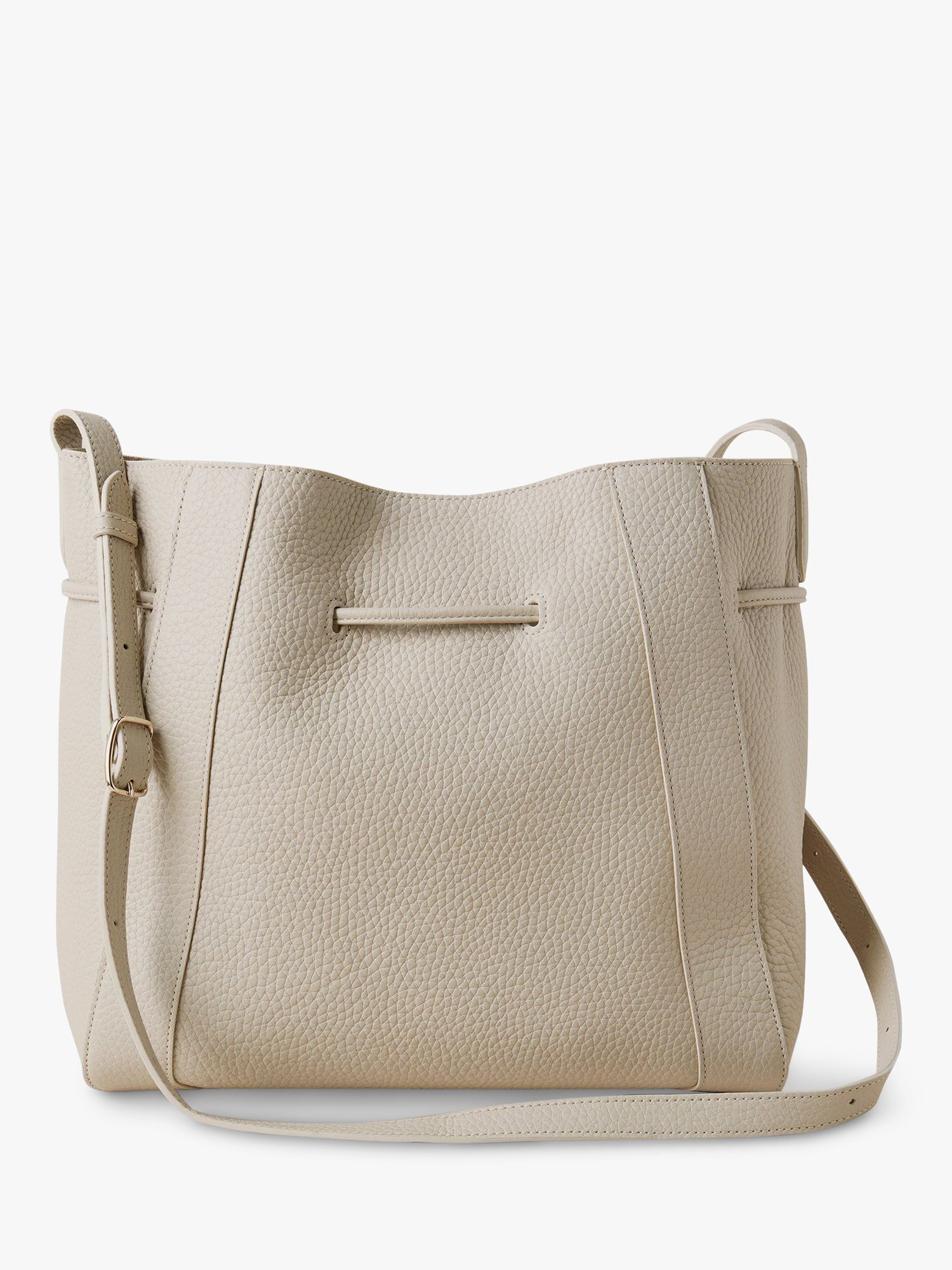 Mulberry Small Millie Heavy Grain Leather Tote Bag, Chalk at John Lewis ...