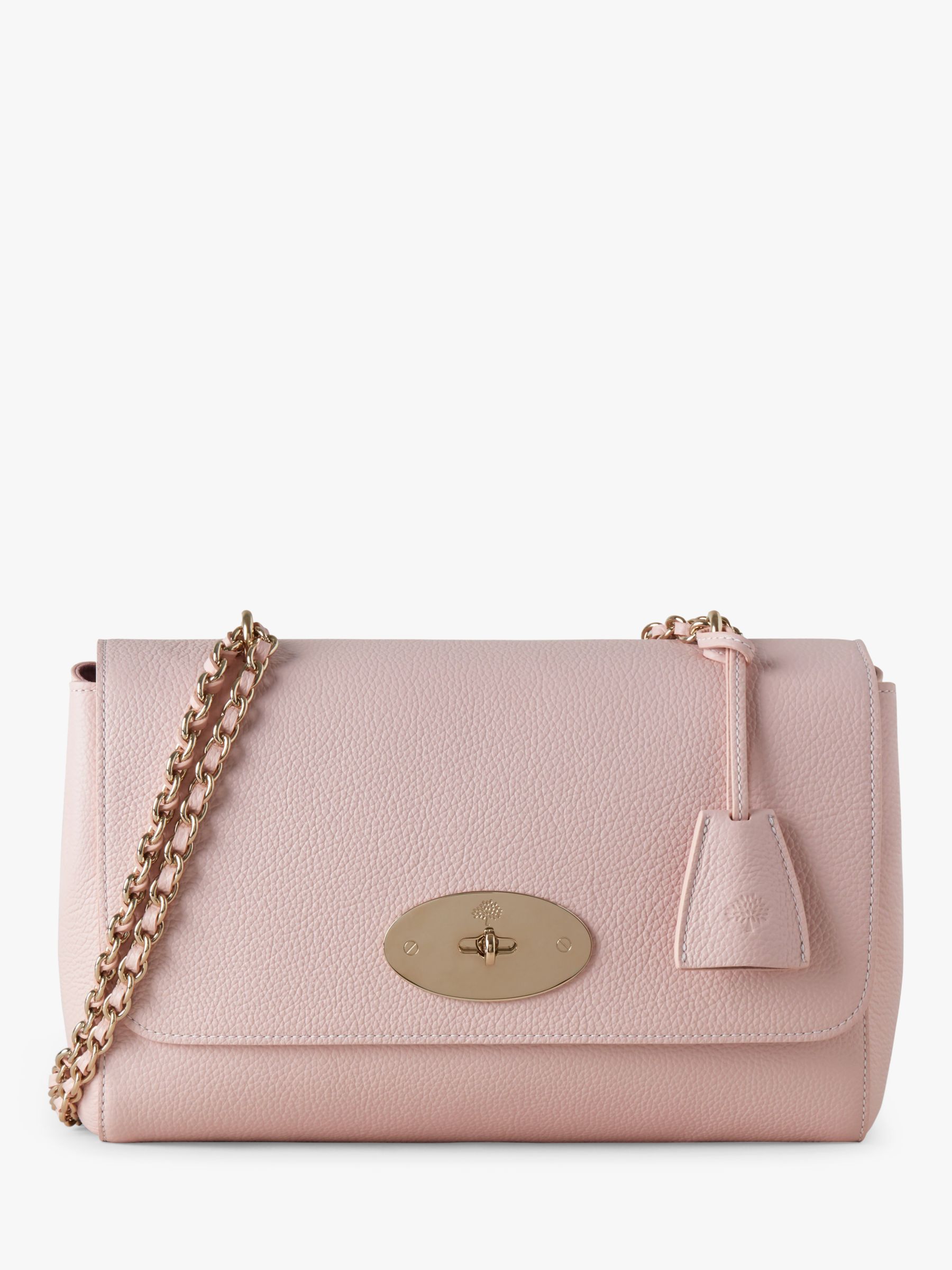 Mulberry Medium Lily Classic Grain Leather Shoulder Bag, Icy Pink at ...