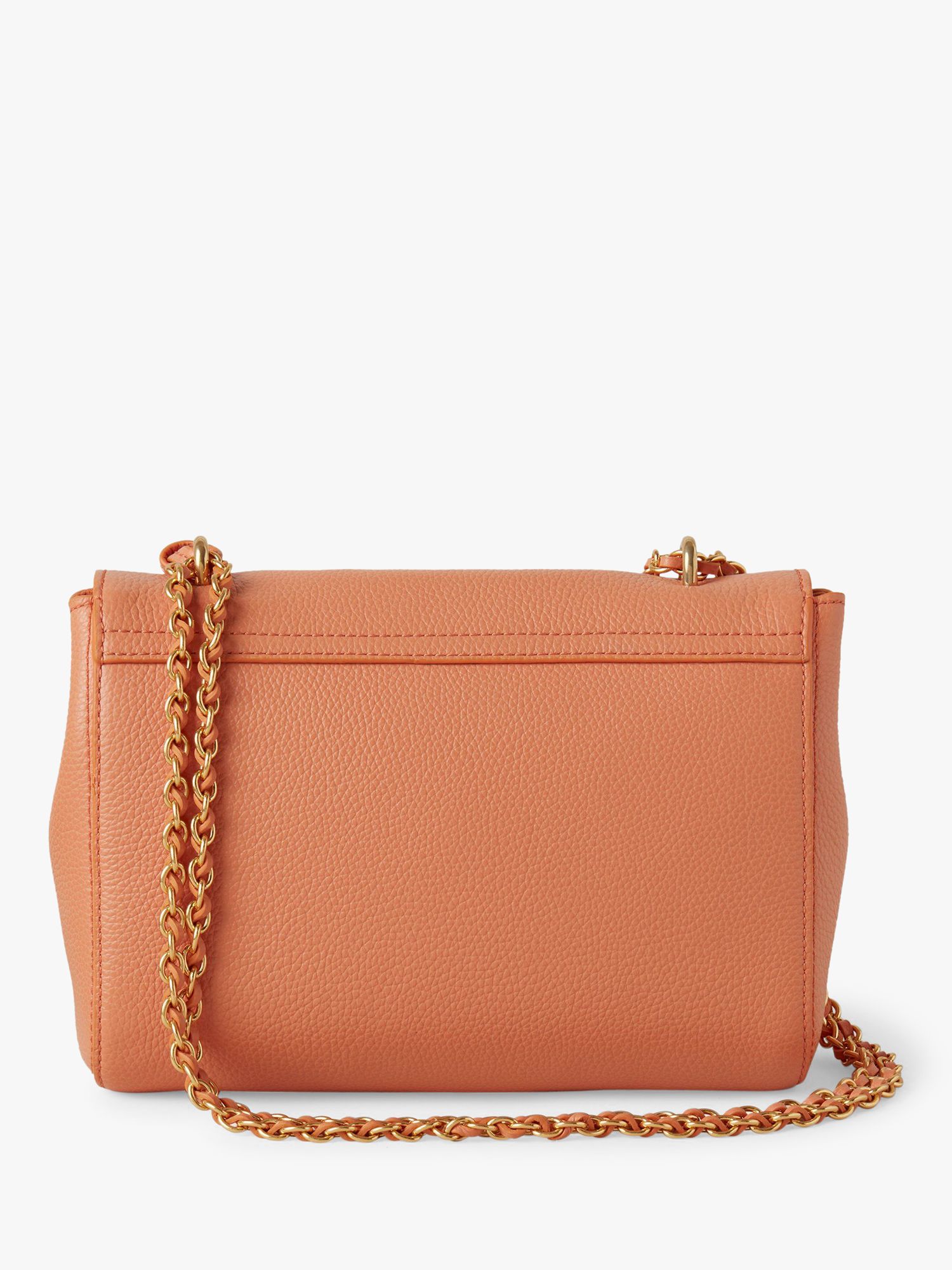 Mulberry Lily Classic Grain Leather Shoulder Bag, Apricot at John Lewis ...