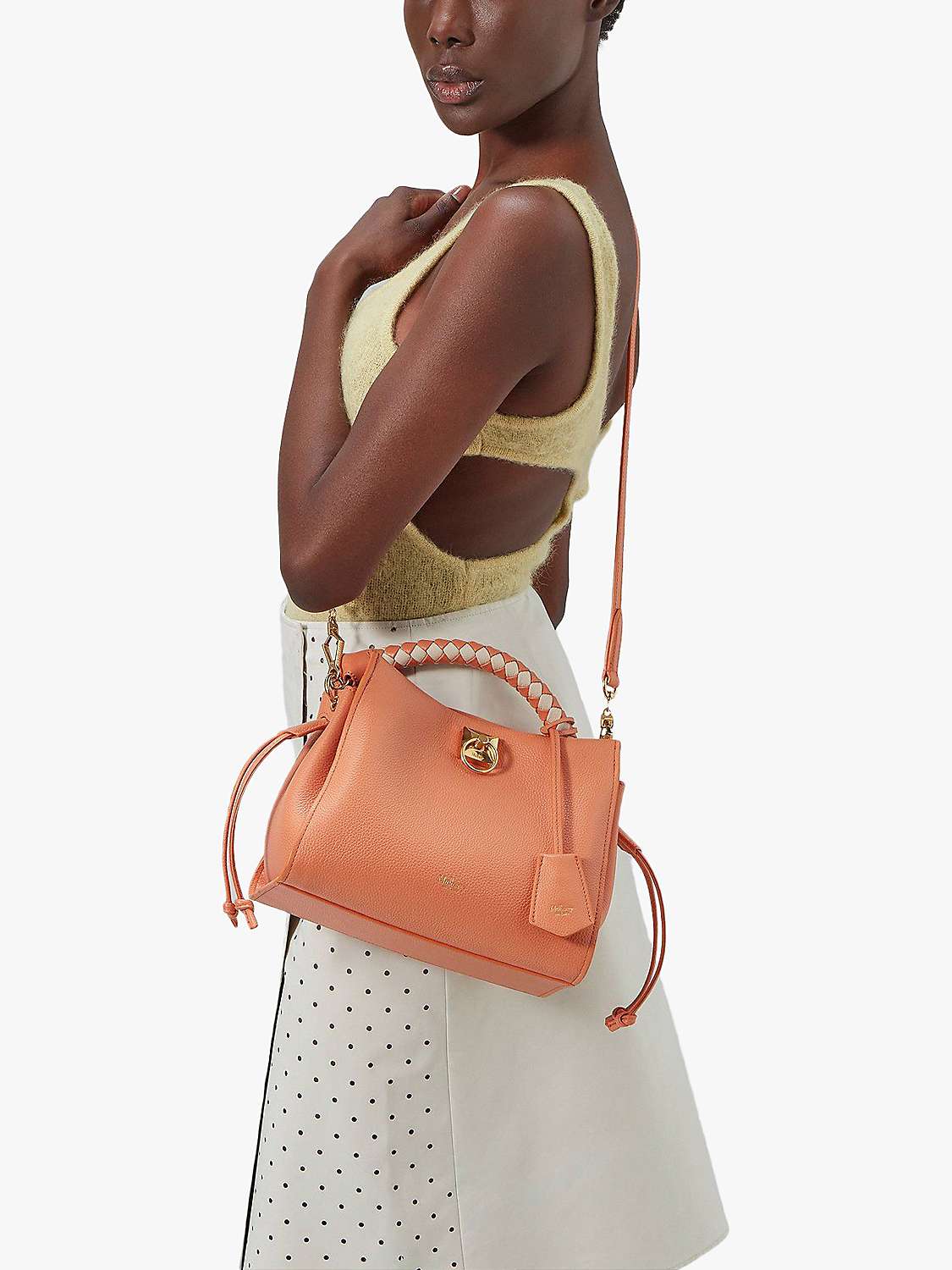 Mulberry Small Iris Small Classic Grain Leather Shoulder Bag, Apricot ...