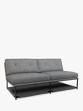 ANYDAY John Lewis & Partners Shelf Medium 2 Seater Sofa, Black Metal Leg, Aim Light Grey