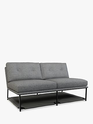 Shelf Range, ANYDAY John Lewis & Partners Shelf Small 2 Seater Sofa, Black Metal Leg, Aim Light Grey