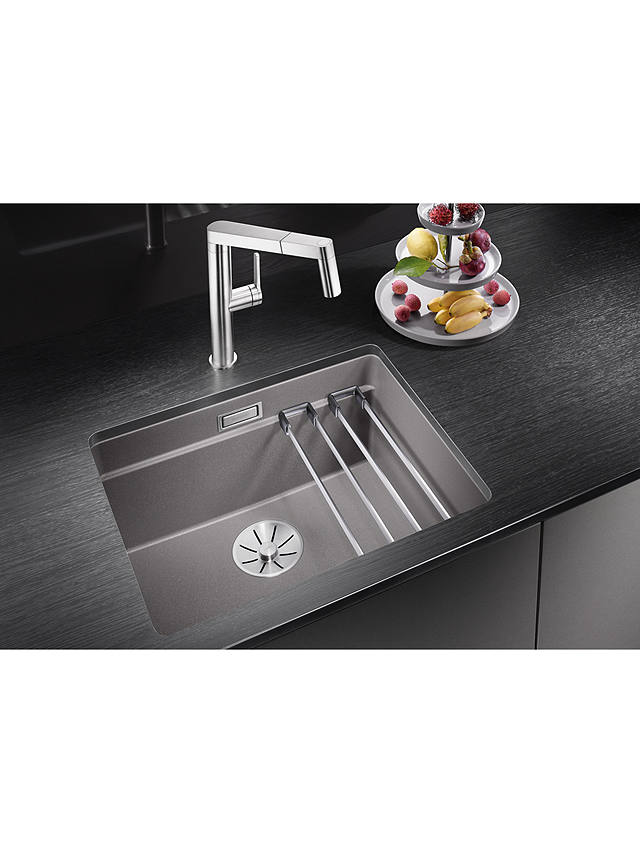 Blanco Etagon 500-U Undermounted Single Bowl Composite Granite Kitchen Sink, Pearl Grey