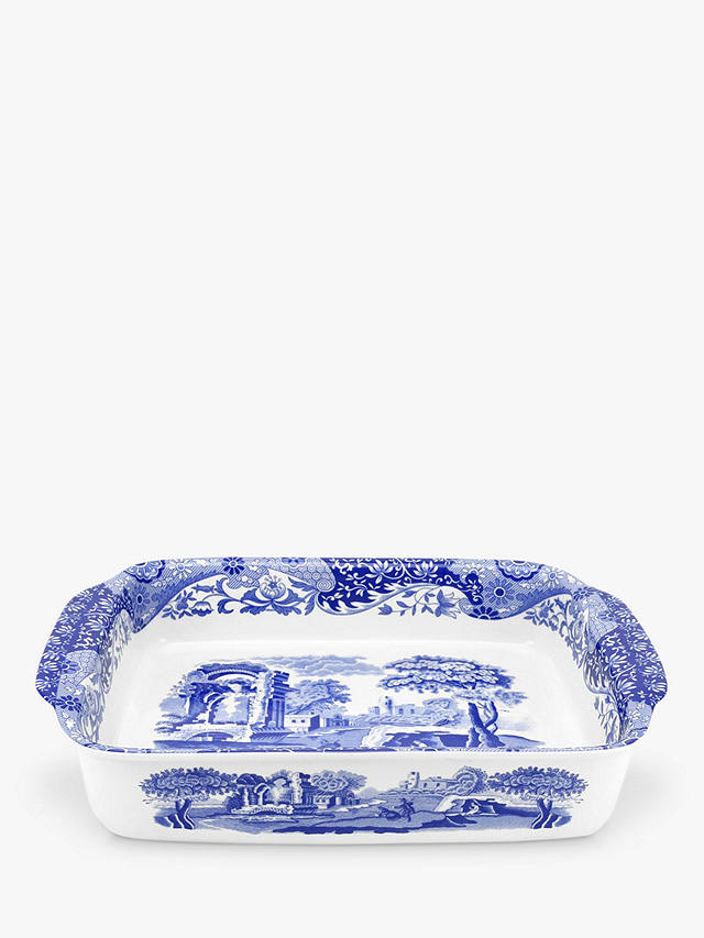 Spode Blue Italian Rectangular Dish, 39.5cm, Blue/White