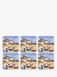 Pimpernel 'St Ives Cornwall' Cork-Backed Placemats & Coasters, Set of 6, Blue/Multi