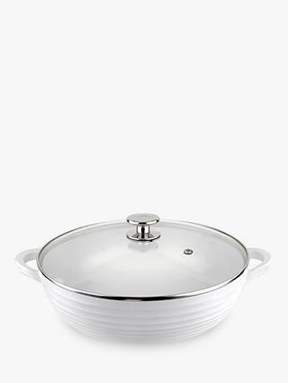 Sophie Conran for Portmeirion Porcelain Shallow Casserole with Glass Lid, 30cm, White