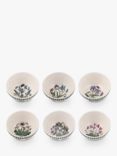 Portmeirion Botanic Garden Flower Stacking Bowls, Set of 6, 14cm, White/Multi