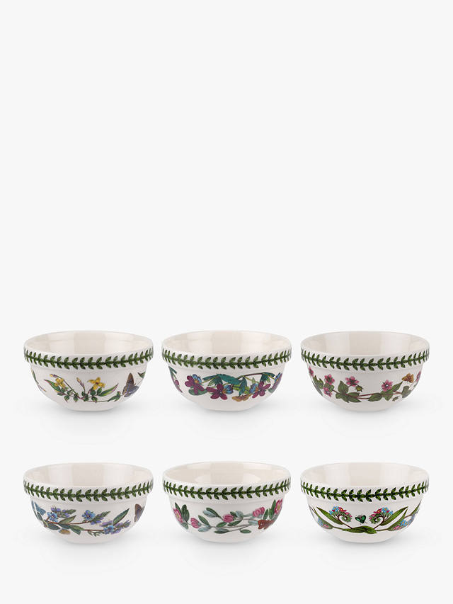 Portmeirion Botanic Garden Flower Stacking Bowls, Set of 6, 14cm, White/Multi