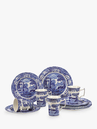 Spode Blue Italian Dinnerware Set, 12 Piece, Blue/White