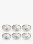 Portmeirion Botanic Garden Flower Oatmeal Bowls, Set of 6, 16.5cm, White/Multi