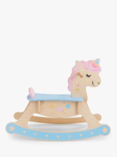 wooden unicorn rocking horse