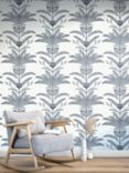 John Lewis Palm Stripe Wallpaper, Blue
