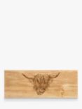 Scottish Made Large Oak Wood Highland Cow Serving Board, 60cm, Natural