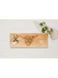 Selbrae House Large Oak Wood Highland Cow Serving Board, 60cm, Natural