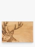 Scottish Made Oak Wood Stag Serving Board, 30cm, Natural
