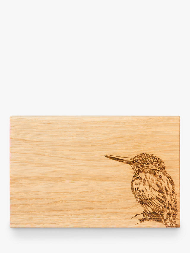 Scottish Made Oak Wood Kingfisher Serving Board, 30cm, Natural