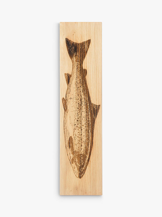 Scottish Made Large Oak Wood Salmon Serving Platter, 60cm, Natural