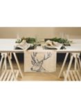 Selbrae House Stag Woven Linen Table Runner, 140cm, Natural