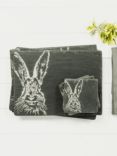 Selbrae House Hare Slate Placemats and Coasters, Set of 4, Black