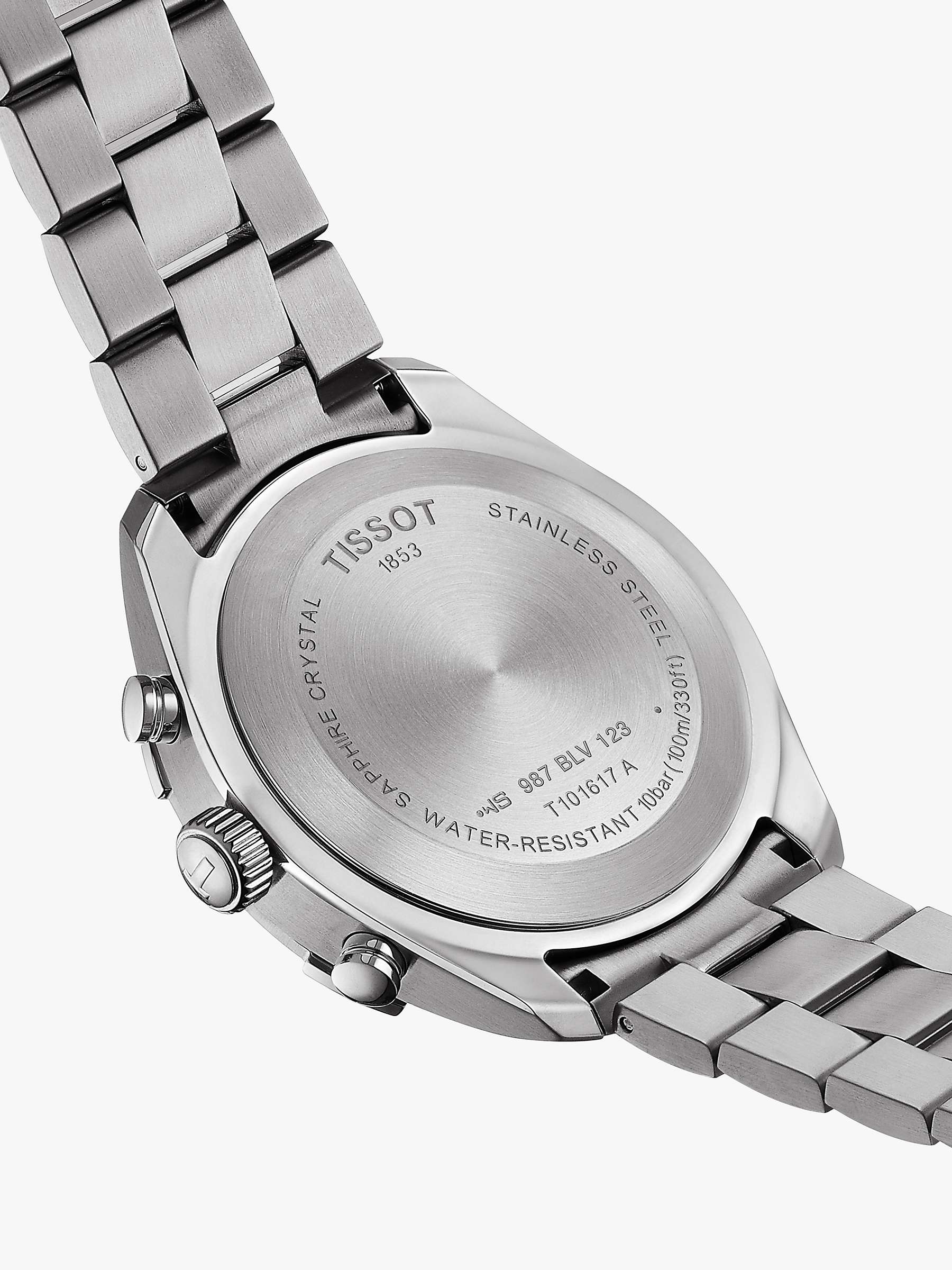 Buy Tissot T1016171104100 Men's PR100 Sport Chronograph Date Bracelet Strap Watch, Silver/Blue Online at johnlewis.com