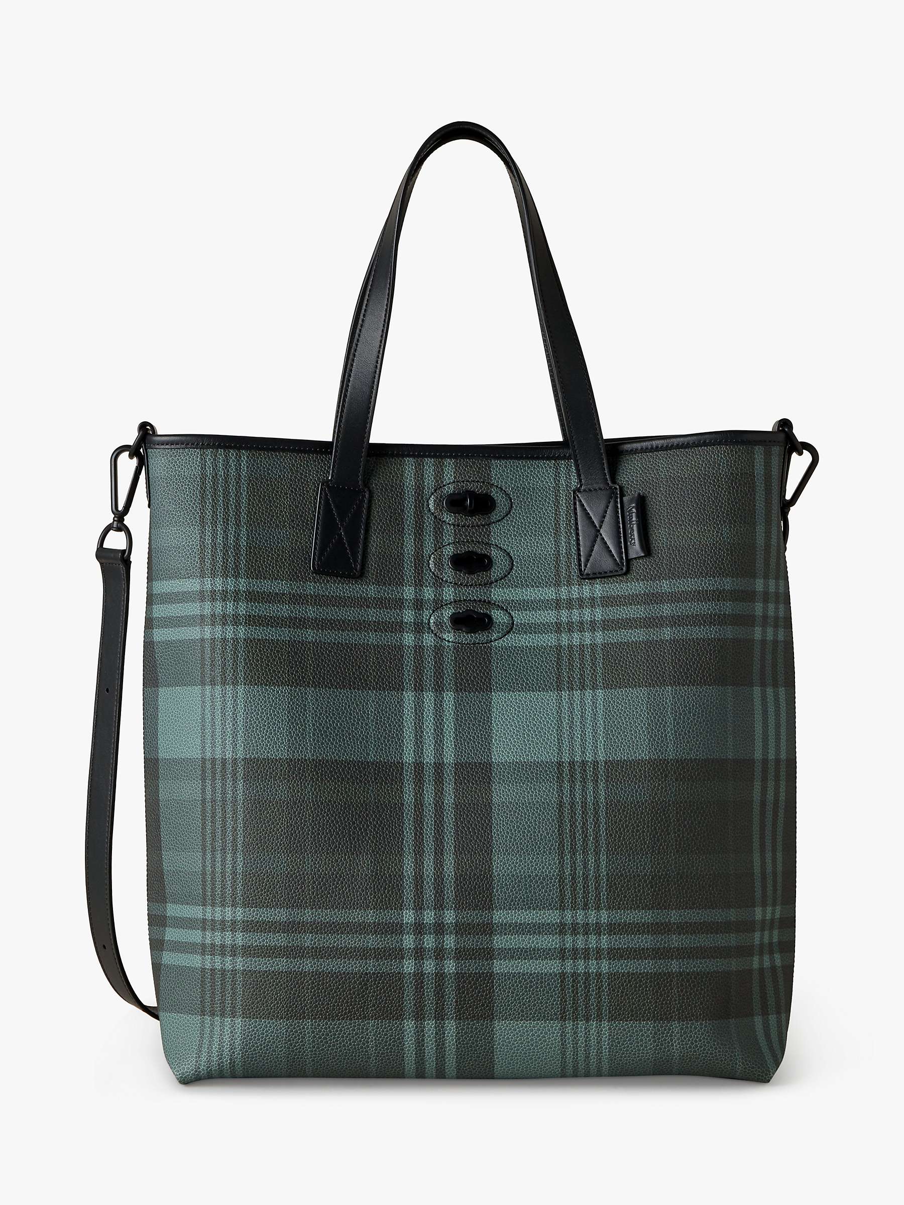 Buy Mulberry Bryn Printed Eco Scotchgrain & Flat Calf Leather Tote Bag, Mulberry Green Online at johnlewis.com