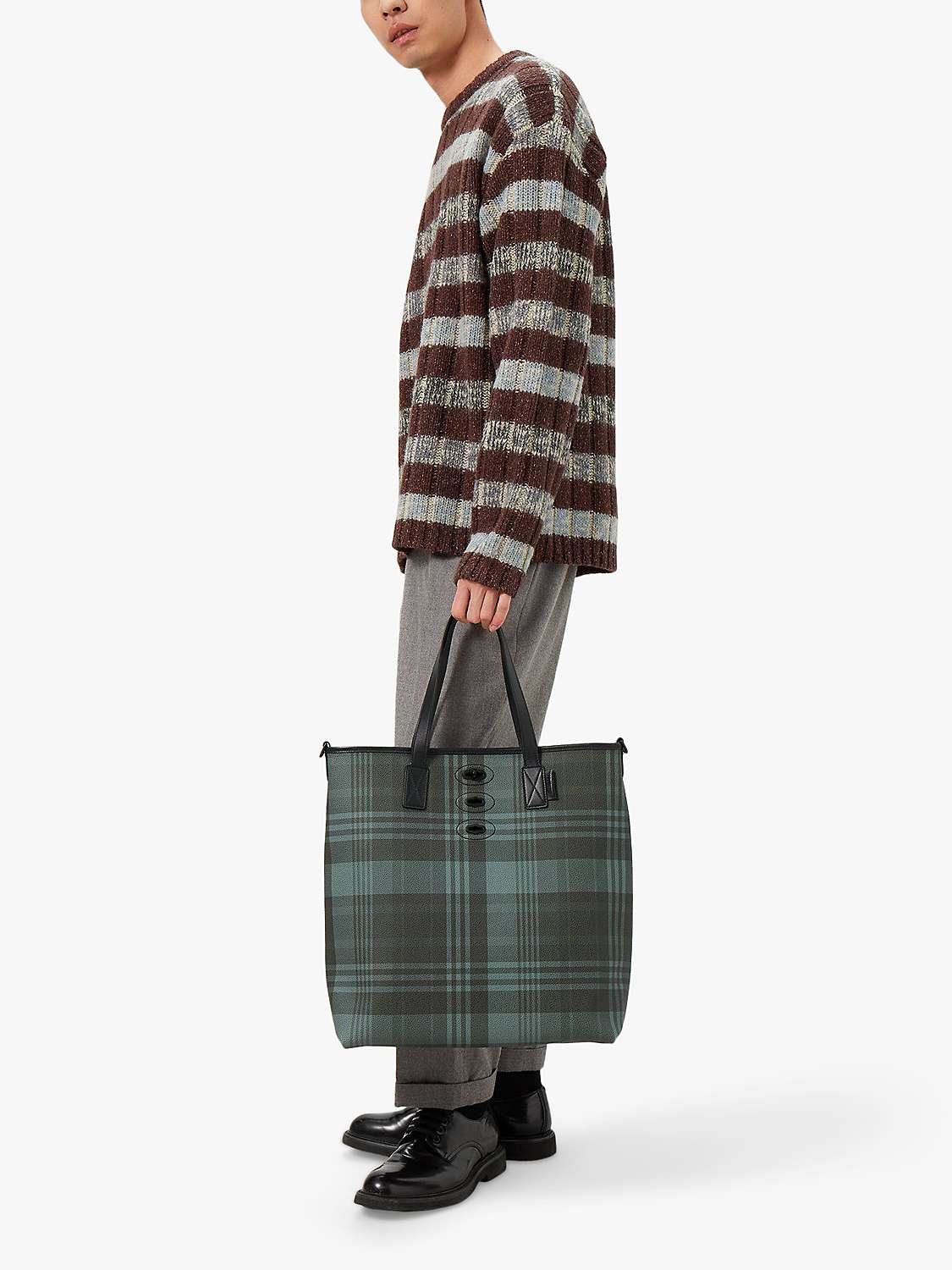 Buy Mulberry Bryn Printed Eco Scotchgrain & Flat Calf Leather Tote Bag, Mulberry Green Online at johnlewis.com