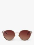 Mulberry Unisex Stevie Oval Sunglasses, Rose Gold/Rose