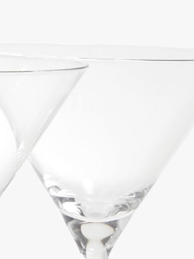 His And Hers LG. Ribbed Martini Glasses 7 1/4 X 4 5/8 Clear 3 1/2 Stems  VG+