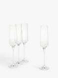 John Lewis Sip Champagne Glass Flutes, Set of 4, 190ml, Clear