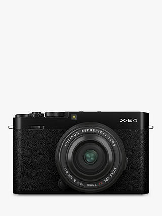 Fujifilm X-E4 Compact System Camera with XF 27mm Lens, 4K Ultra HD, 26.1MP, Wi-Fi, Bluetooth, OLED EVF, 3" LCD Tilting Touch Screen, Black