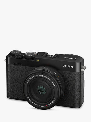 Fujifilm X-E4 Compact System Camera with XF 27mm Lens, 4K Ultra HD, 26.1MP, Wi-Fi, Bluetooth, OLED EVF, 3" LCD Tilting Touch Screen, Black