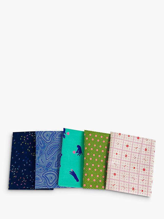 Morris & Co. Tula Print Fat Quarter Fabrics, Pack of 5, Blue/Green